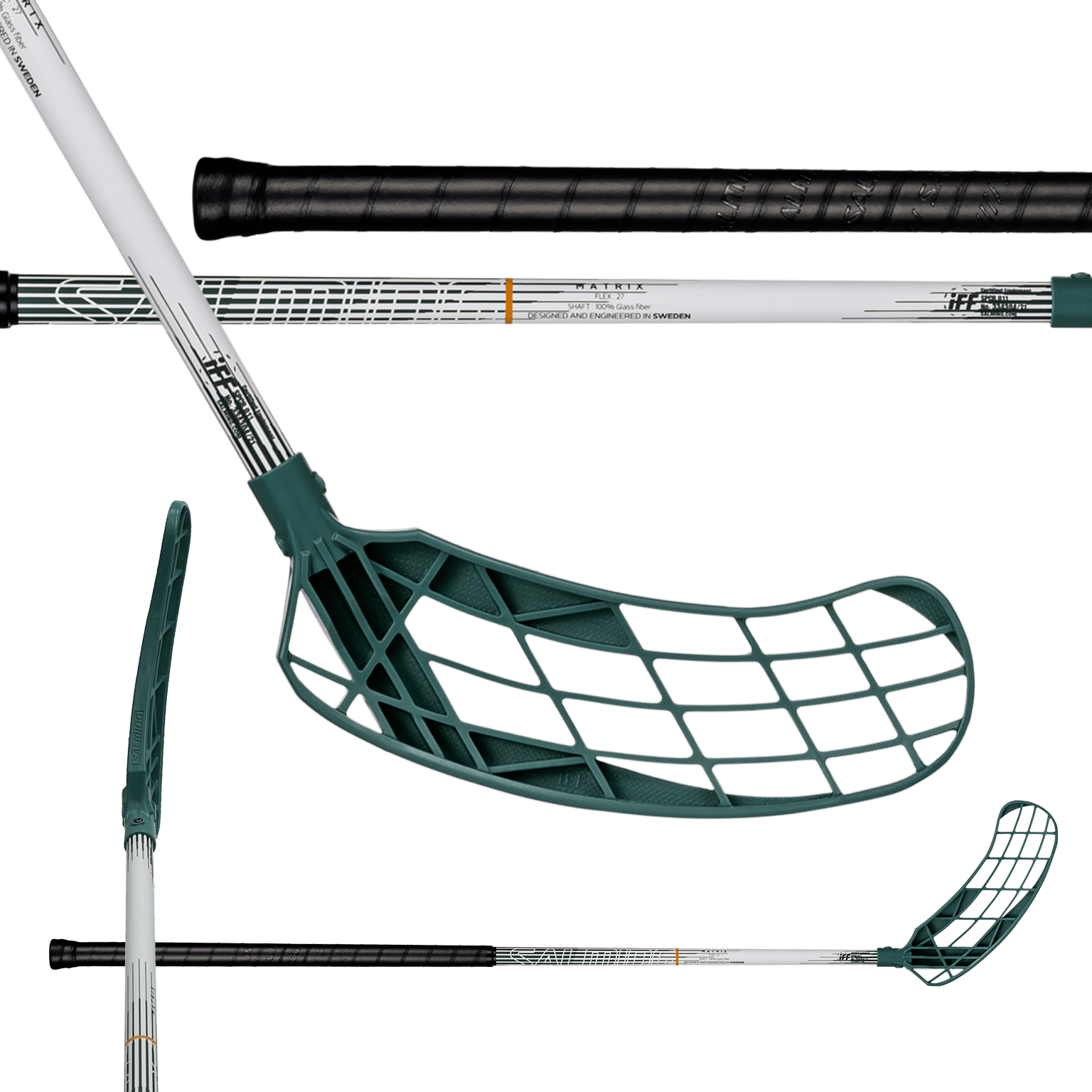 Produkt -  SALMING Matrix 27 White/Green 100 (111) cm, Levá ruka dole