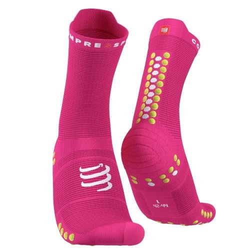 Produkt - COMPRESSPORT Pro Racing Socks v4.0 Run High Pink/Primrose T2